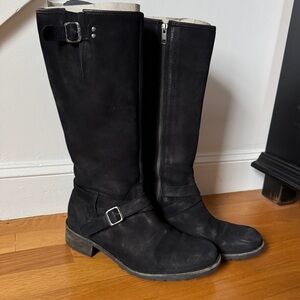 LL Bean Black Genuine Leather Knee-High Boots